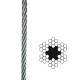 Oceľové lano pozinkované 6x7+FC,B, DIN 3055 je šesťpramenné oceľové lano, vinuté klasickým spôsobom s malým počtom drôtov