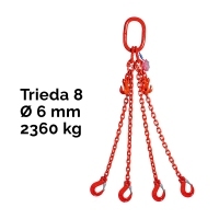 Reťazový záves,oko-4 hák, skracovač, nosnosť 2360/1700 kg, G8-6, Certifikát