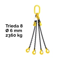 Reťazový záves,oko-4 hák, skracovač, nosnosť 2360/1700 kg, G8-6, Certifikát, ČŽ