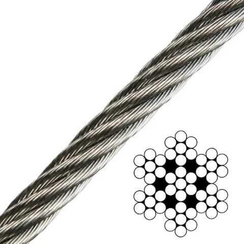 Nerezové oceľové lano 7x7, AISI 316